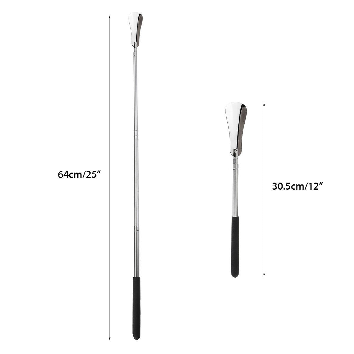 Extra Long Stainless Steel Shoe Horn with Retractable Design